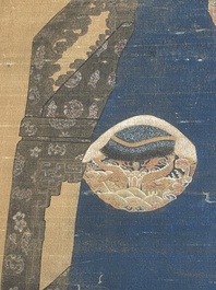 Chinese school: 'Portait of an imperial concubine', ink and colour on silk, Qing or later