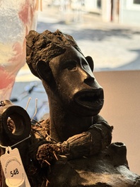 A fine Congolese fetish with a mirror, Democratic Republic of Congo