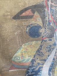 Chinese school: 'Portrait of Cixi', ink and colour on silk, Qing or later