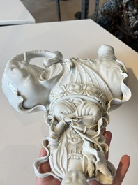 A Chinese Dehua blanc de Chine Samantabhadra seated on an elephant, Republic