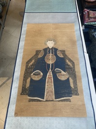 Chinese school: 'Portait of an imperial concubine', ink and colour on silk, Qing or later