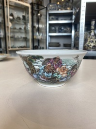 A varied collection of six Chinese blue, white, famille rose and iron-red wares, 19/20th C.