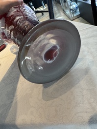 &Eacute;mile Gall&eacute; (1846-1904): A large cameo glass vase with floral design, signed, ca. 1900