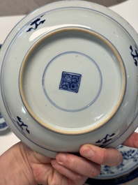 Nine Chinese monochrome, blue, white and famille rose wares, 18/19th C.