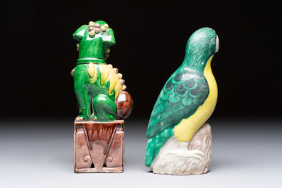 Eight Chinese sancai-glazed wares, 19th C.
