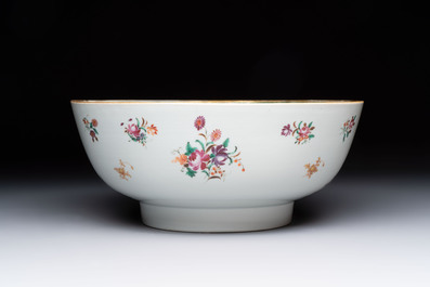 A Chinese famille rose armorial bowl with the arms of Troutbeck for the English market, Qianlong, ca. 1775