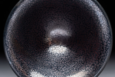 A rare Chinese black-glazed 'oil-spot' tea bowl, Song/Jin