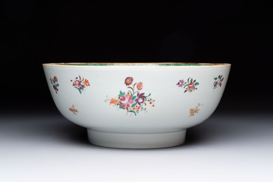 A Chinese famille rose armorial bowl with the arms of Troutbeck for the English market, Qianlong, ca. 1775
