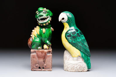 Eight Chinese sancai-glazed wares, 19th C.
