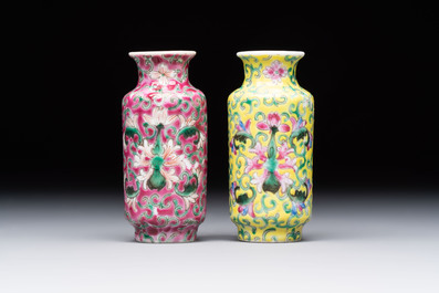 Four Chinese snuff bottles and three vases, 19th C.