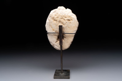 A marble 'putto head' fountain spout, France or Italy, 19th C. or earlier
