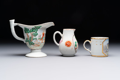 Five varied Chinese famille rose export wares, Qianlong