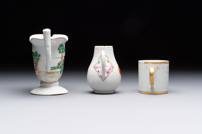 Five varied Chinese famille rose export wares, Qianlong