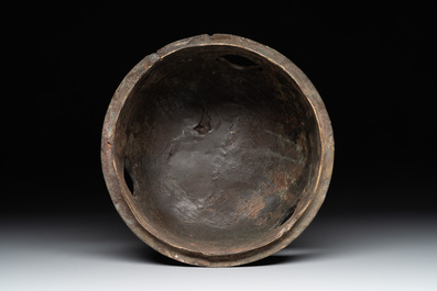 A massive Chinese archaistic bronze 'elephant' censer and cover, Ming