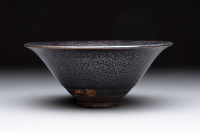 A rare Chinese black-glazed 'oil-spot' tea bowl, Song/Jin
