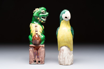 Eight Chinese sancai-glazed wares, 19th C.