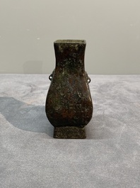 Three Chinese archaistic miniature bronze vases, Song/Yuan