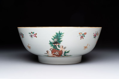 A Chinese famille rose armorial bowl with the arms of Troutbeck for the English market, Qianlong, ca. 1775