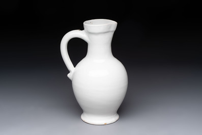 A white-glazed Delftware wine jug, early 18th C.