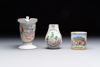Five varied Chinese famille rose export wares, Qianlong