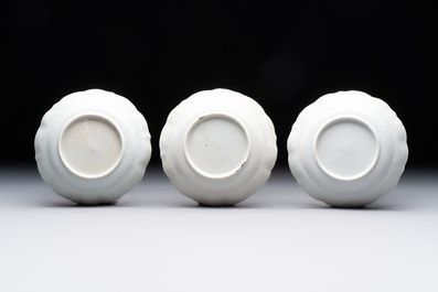 Eleven Chinese famille rose cups and nine saucers, Yongzheng/Qianlong