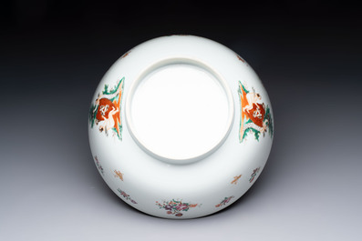 A Chinese famille rose armorial bowl with the arms of Troutbeck for the English market, Qianlong, ca. 1775