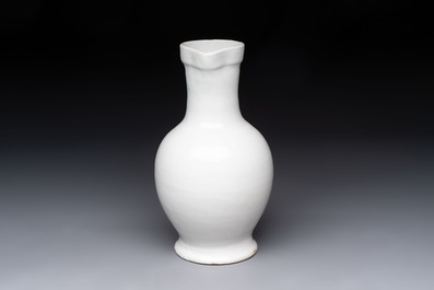 A white-glazed Delftware wine jug, early 18th C.
