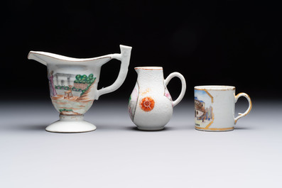 Five varied Chinese famille rose export wares, Qianlong