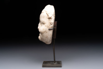 A marble 'putto head' fountain spout, France or Italy, 19th C. or earlier