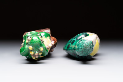 Eight Chinese sancai-glazed wares, 19th C.