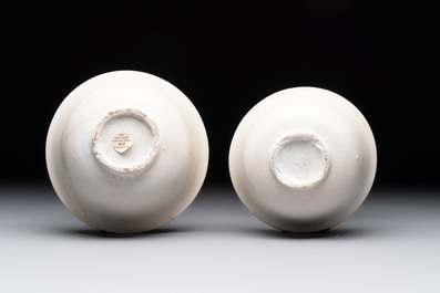 Five Chinese white-glazed 'Hatcher Cargo' shipwreck bowls, Transitional period