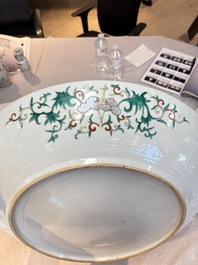 A massive Chinese famille verte dish with narrative design, 19th C.