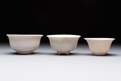 Five Chinese white-glazed 'Hatcher Cargo' shipwreck bowls, Transitional period