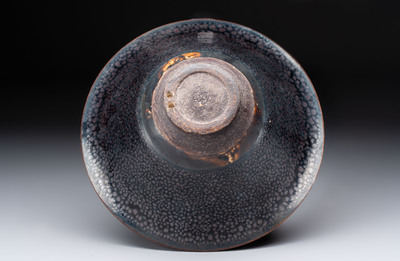 A rare Chinese black-glazed 'oil-spot' tea bowl, Song/Jin