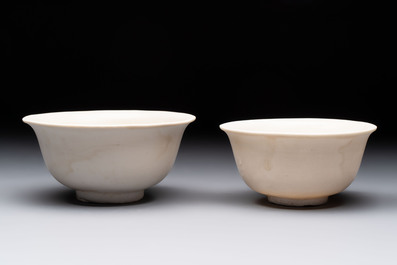Five Chinese white-glazed 'Hatcher Cargo' shipwreck bowls, Transitional period