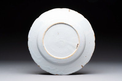 * A polychrome Dutch Delft dor&eacute; 'flower basket' dish, 18th C.