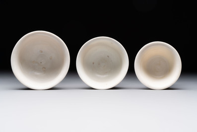 Five Chinese white-glazed 'Hatcher Cargo' shipwreck bowls, Transitional period