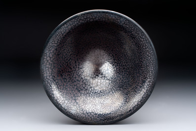 A rare Chinese black-glazed 'oil-spot' tea bowl, Song/Jin