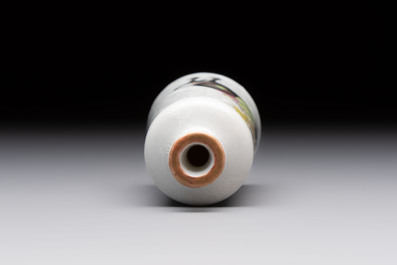A Chinese famille rose sgraffito 'Zhang Guo Lao 張果老' snuff bottle, Daoguang mark, 19th C.