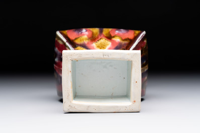A Chinese flamb&eacute;-glazed rectangular vase, Republic
