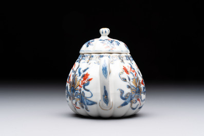 Three Chinese famille verte and Imari-style teapots, Kangxi
