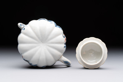 Three Chinese famille verte and Imari-style teapots, Kangxi