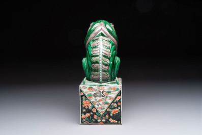 A Chinese famille verte Buddhist lion, 19th C.