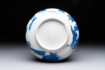 A Chinese blue and white 'Ba Xian Zhu Shou 八仙祝壽' censer, Kangxi