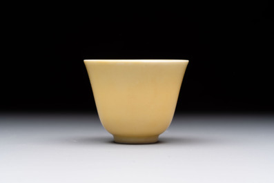 A Chinese yellow-glazed cup, Kangxi mark and of the period
