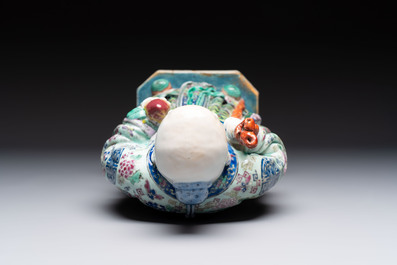 A Chinese famille rose figure of Shoulao, 19th C.