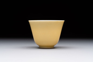 A Chinese yellow-glazed cup, Kangxi mark and of the period