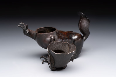 A rare Chinese bronze lion-form censer, Southern Song