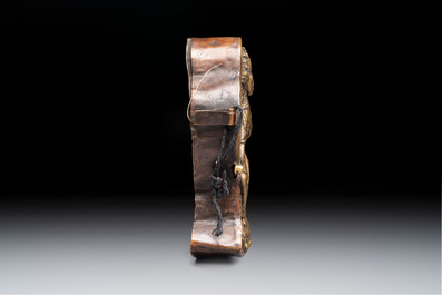 A Tibetan copper Gawu box and tsa tsa mold, 19th C.