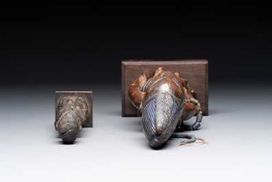 A wooden Lobi Bateba figure and a wooden Ibeji figure, Africa, Lobi people and Yoruba people